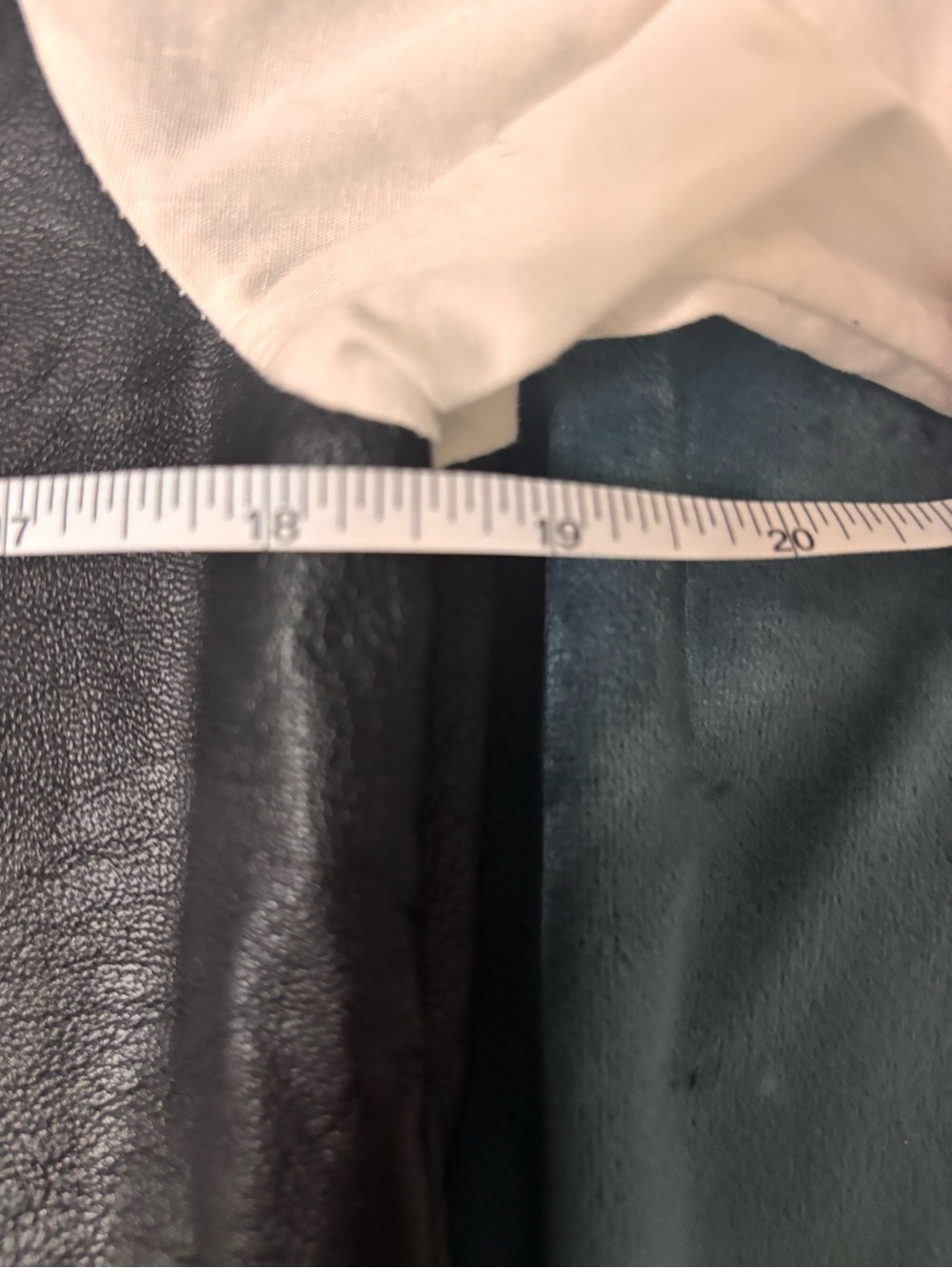 Women's Black faux leather Overlay & White Button-Down Shirt - Picture 10 of 12